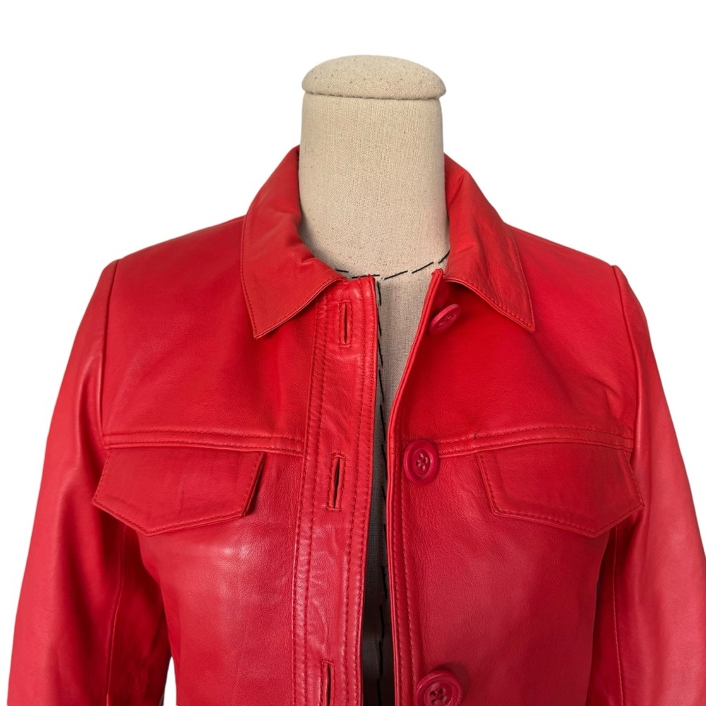 NWT Zadig & Voltaire Liam Red Leather Jacket size XS - Picture 3 of 14